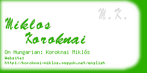 miklos koroknai business card